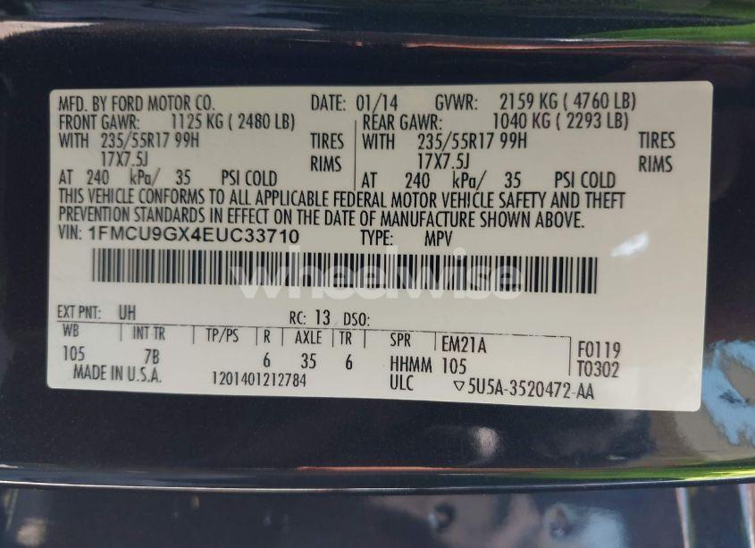 Photo 9 of 2014 Ford Escape SE (VIN 1FMCU9GX4EUC33710)