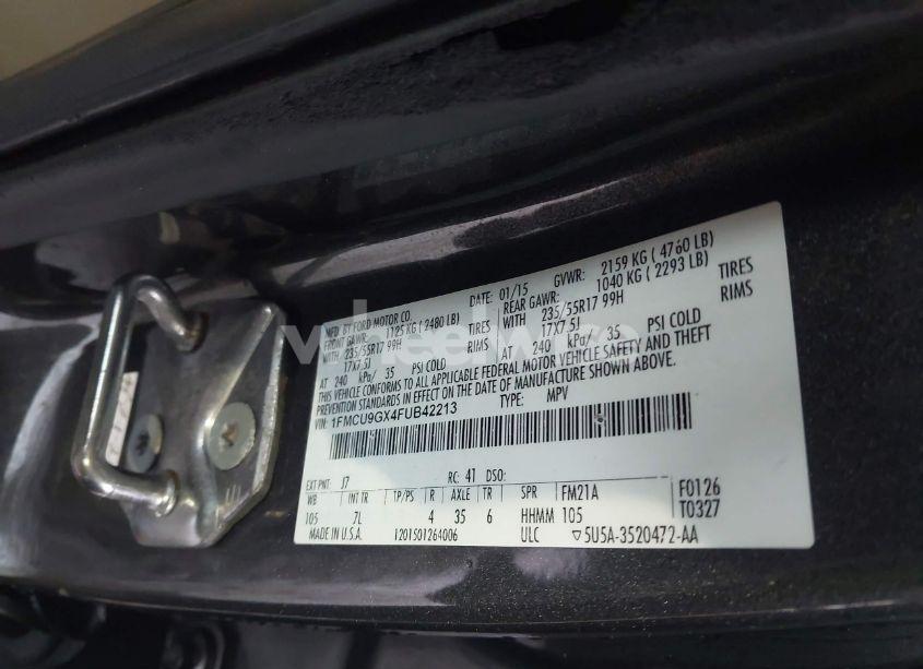 Photo 9 of 2015 Ford Escape SE (VIN 1FMCU9GX4FUB42213)