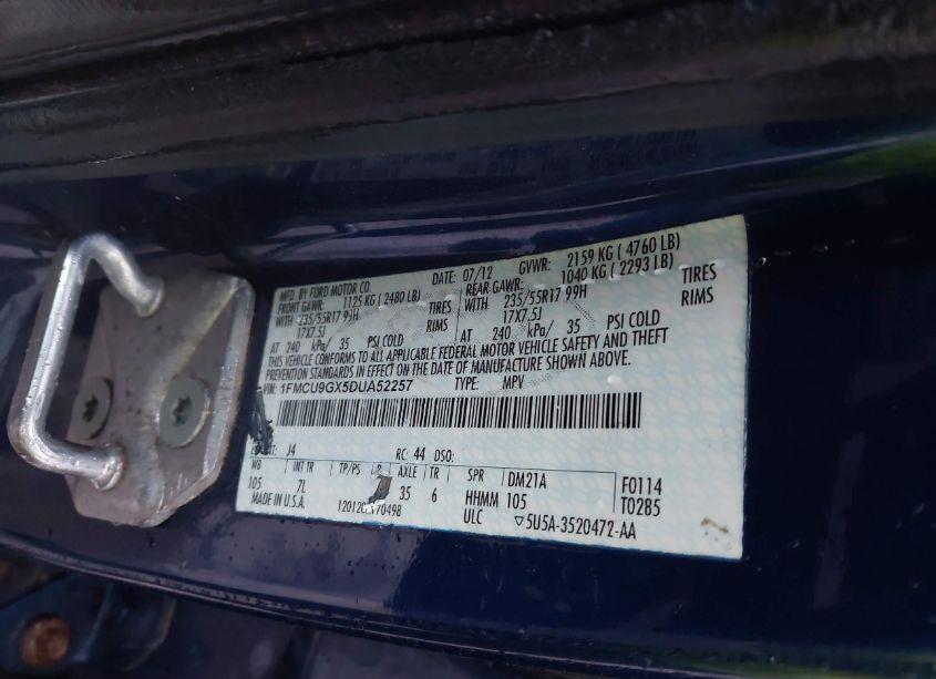 Photo 9 of 2013 Ford Escape SE (VIN 1FMCU9GX5DUA52257)