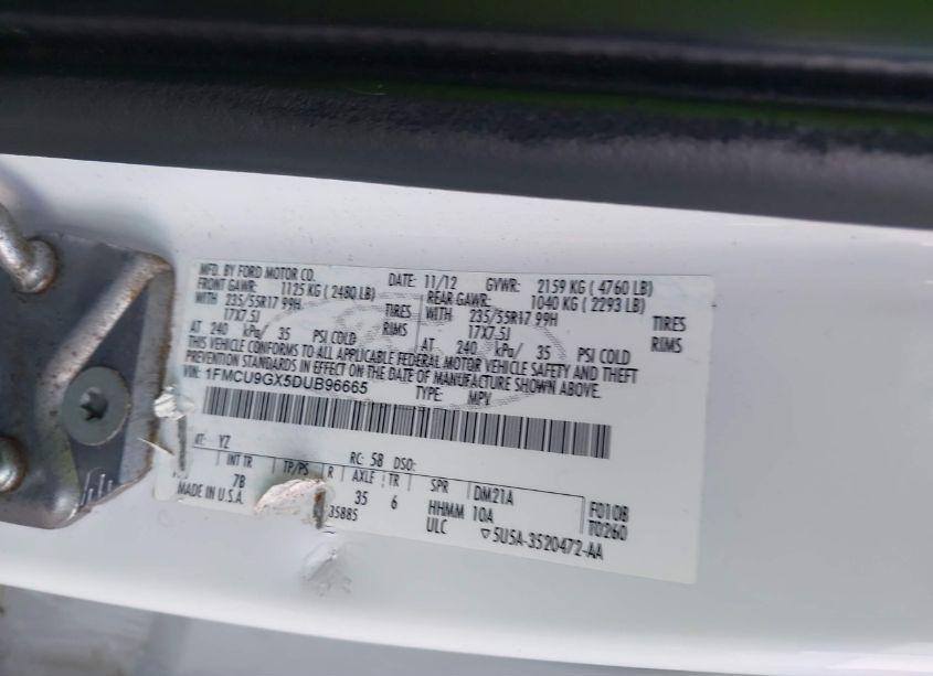 Photo 9 of 2013 Ford Escape SE (VIN 1FMCU9GX5DUB96665)