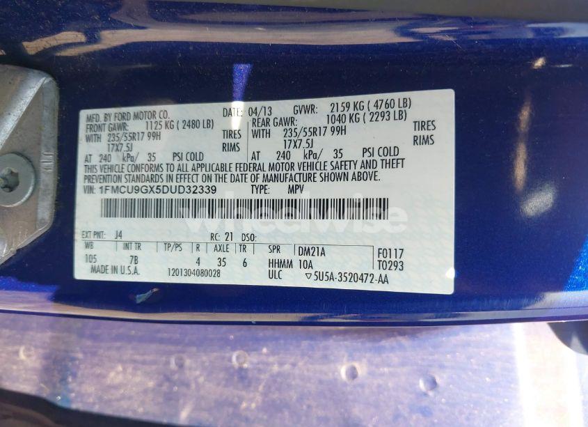 Photo 9 of 2013 Ford Escape SE (VIN 1FMCU9GX5DUD32339)