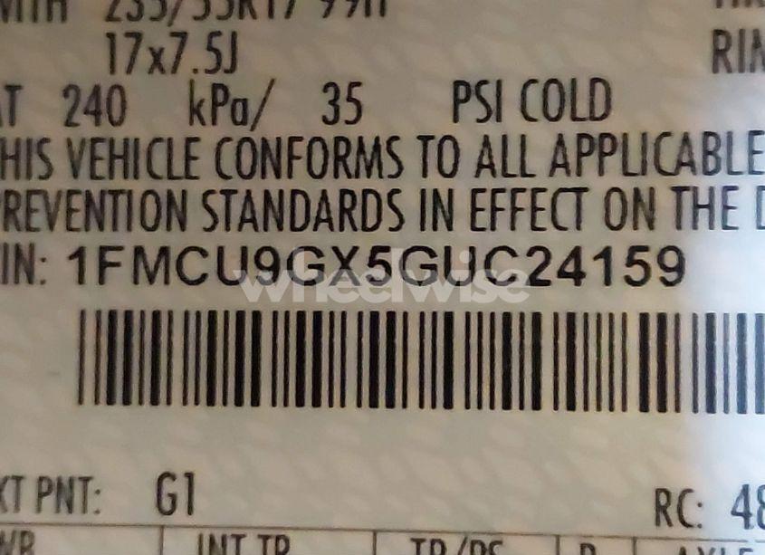 Photo 9 of 2016 Ford Escape SE (VIN 1FMCU9GX5GUC24159)