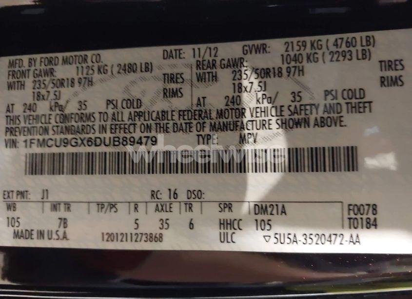 Photo 9 of 2013 Ford Escape SE (VIN 1FMCU9GX6DUB89479)