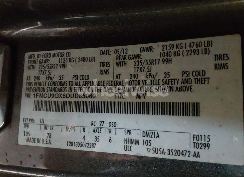 Photo 9 of 2013 Ford Escape SE (VIN 1FMCU9GX6DUD65060)