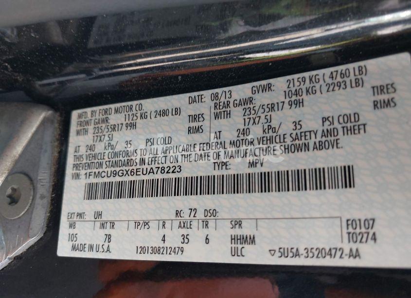 Photo 9 of 2014 Ford Escape SE (VIN 1FMCU9GX6EUA78223)