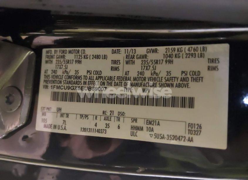 Photo 9 of 2014 Ford Escape SE (VIN 1FMCU9GX6EUB69007)