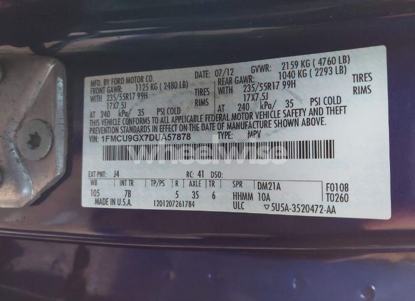 Photo 9 of 2013 Ford Escape SE (VIN 1FMCU9GX7DUA57878)