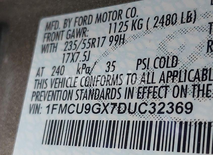 Photo 9 of 2013 Ford Escape SE (VIN 1FMCU9GX7DUC32369)