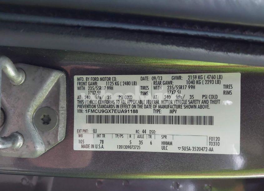 Photo 9 of 2014 Ford Escape SE (VIN 1FMCU9GX7EUA91188)