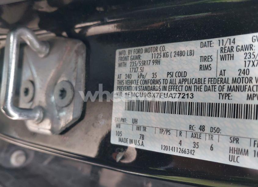 Photo 9 of 2015 Ford Escape SE (VIN 1FMCU9GX7FUA77213)