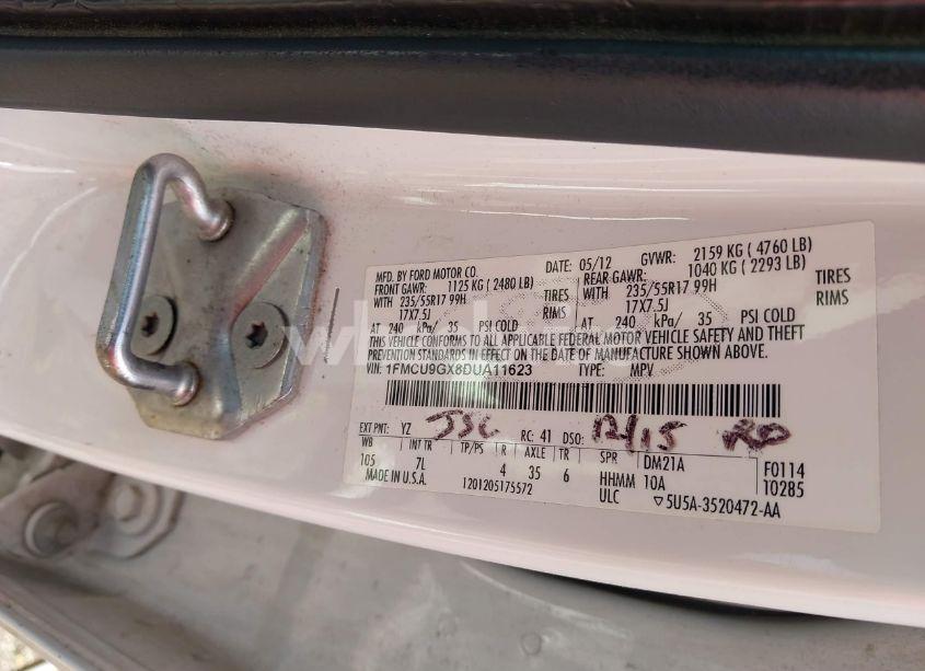 Photo 9 of 2013 Ford Escape SE (VIN 1FMCU9GX8DUA11623)