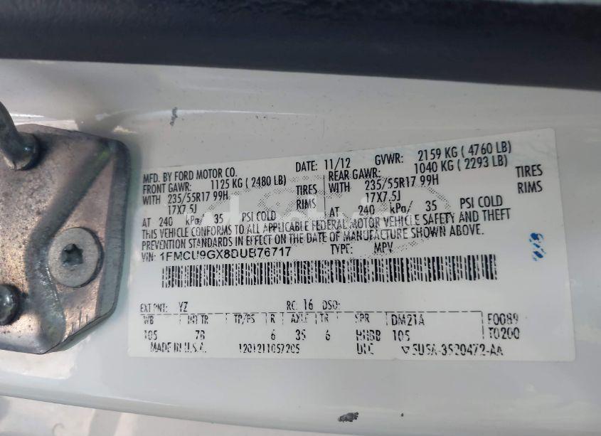 Photo 9 of 2013 Ford Escape SE (VIN 1FMCU9GX8DUB76717)