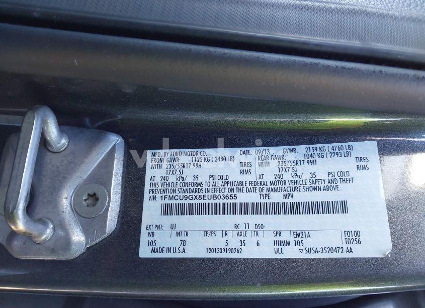 Photo 9 of 2014 Ford Escape SE (VIN 1FMCU9GX8EUB03655)