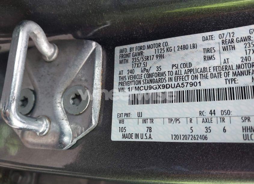 Photo 9 of 2013 Ford Escape SE (VIN 1FMCU9GX9DUA57901)