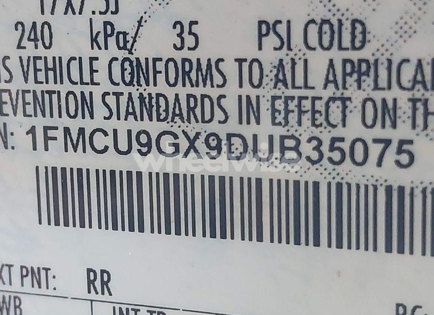 Photo 9 of 2013 Ford Escape SE (VIN 1FMCU9GX9DUB35075)