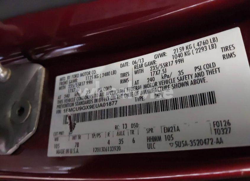 Photo 9 of 2014 Ford Escape SE (VIN 1FMCU9GX9EUA01877)