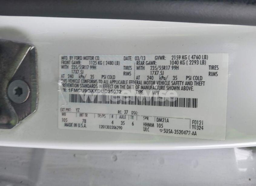 Photo 9 of 2013 Ford Escape SE (VIN 1FMCU9GXXDUD25032)