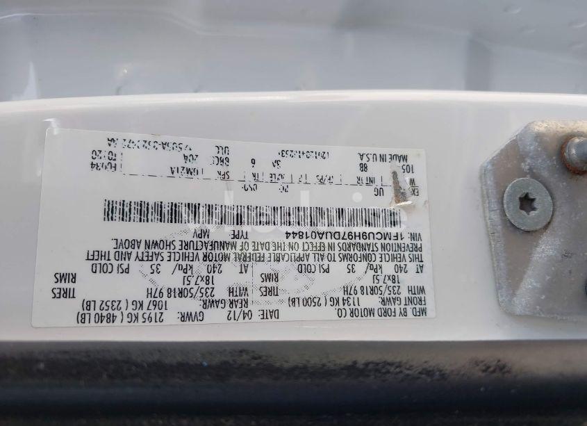 Photo 9 of 2013 Ford Escape SEL (VIN 1FMCU9H97DUA01844)