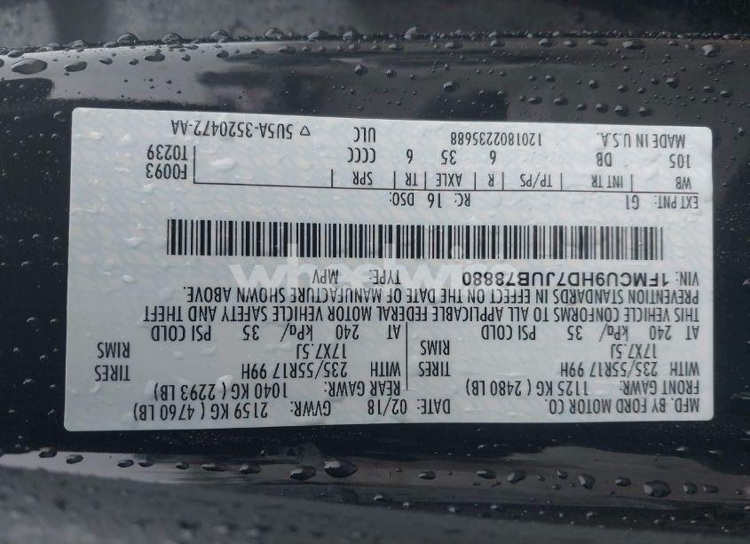 Photo 9 of 2018 Ford Escape SEL (VIN 1FMCU9HD7JUB78880)