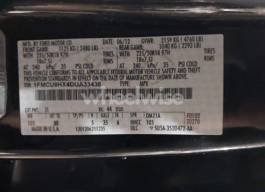 Photo 9 of 2013 Ford Escape SEL (VIN 1FMCU9HX4DUA33438)