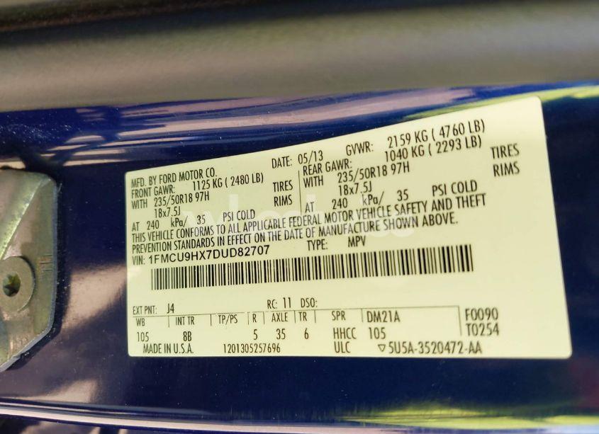 Photo 9 of 2013 Ford Escape SEL (VIN 1FMCU9HX7DUD82707)