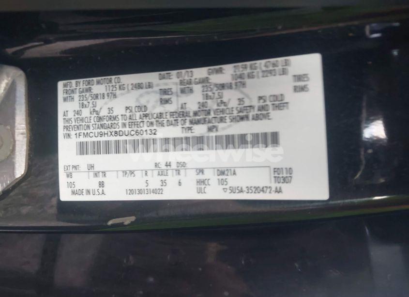 Photo 9 of 2013 Ford Escape SEL (VIN 1FMCU9HX8DUC60132)