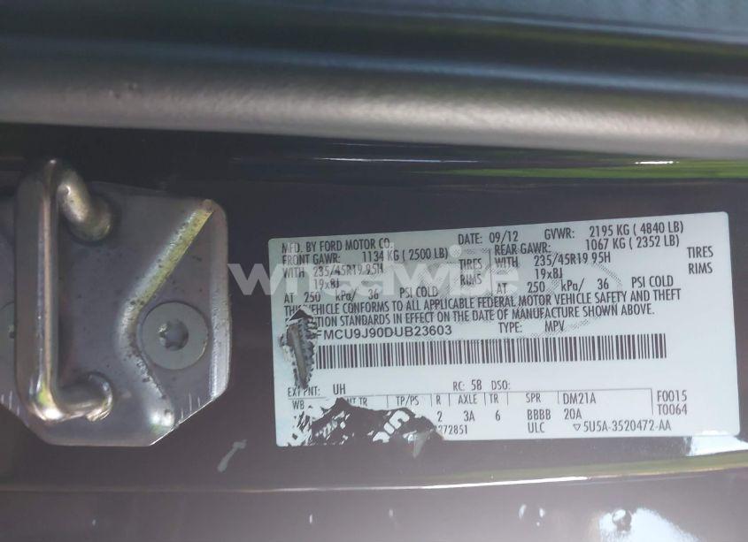 Photo 9 of 2013 Ford Escape TITANIUM (VIN 1FMCU9J90DUB23603)