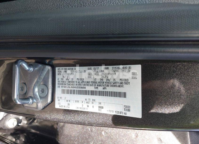 Photo 9 of 2017 Ford Escape TITANIUM (VIN 1FMCU9J90HUD55656)