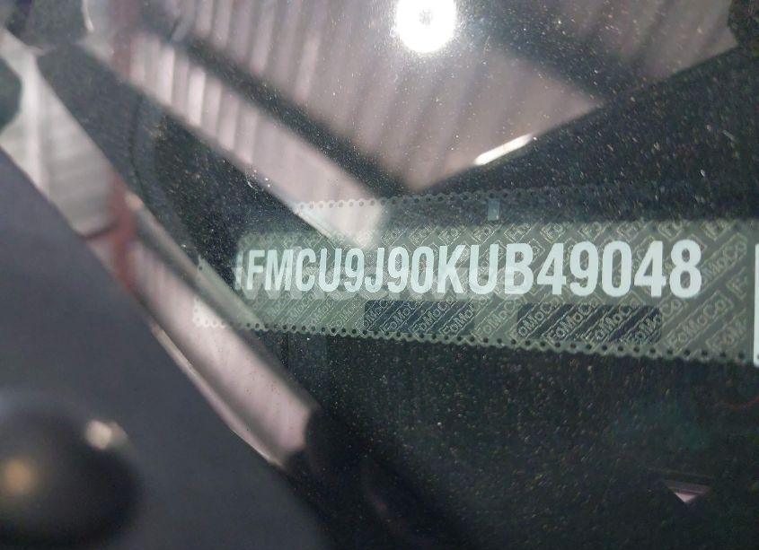 Photo 9 of 2019 Ford Escape TITANIUM (VIN 1FMCU9J90KUB49048)