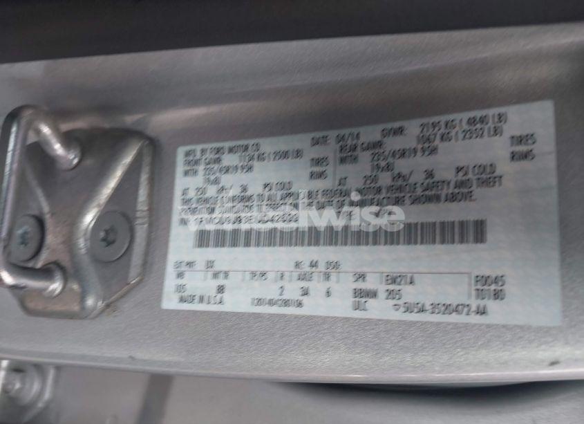 Photo 9 of 2014 Ford Escape TITANIUM (VIN 1FMCU9J93EUD42699)