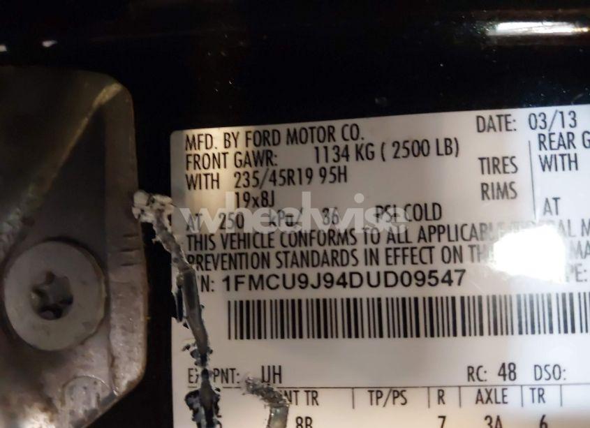 Photo 9 of 2013 Ford Escape TITANIUM (VIN 1FMCU9J94DUD09547)