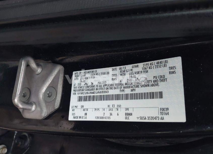 Photo 9 of 2014 Ford Escape TITANIUM (VIN 1FMCU9J94EUA65593)