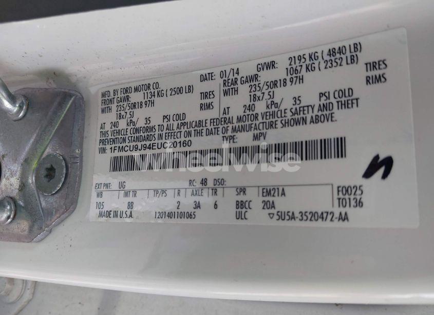 Photo 9 of 2014 Ford Escape TITANIUM (VIN 1FMCU9J94EUC20160)