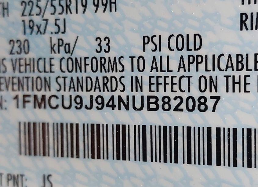 Photo 9 of 2022 Ford Escape TITANIUM (VIN 1FMCU9J94NUB82087)