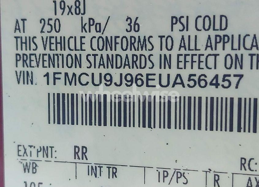 Photo 9 of 2014 Ford Escape TITANIUM (VIN 1FMCU9J96EUA56457)
