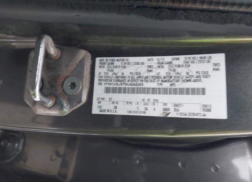 Photo 9 of 2013 Ford Escape TITANIUM (VIN 1FMCU9J97DUB44285)