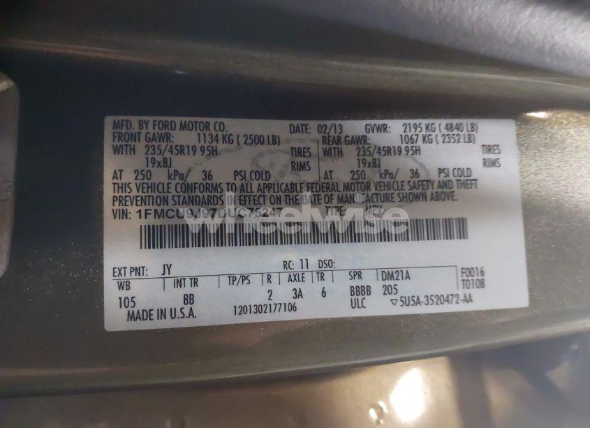 Photo 9 of 2013 Ford Escape TITANIUM (VIN 1FMCU9J97DUC75247)