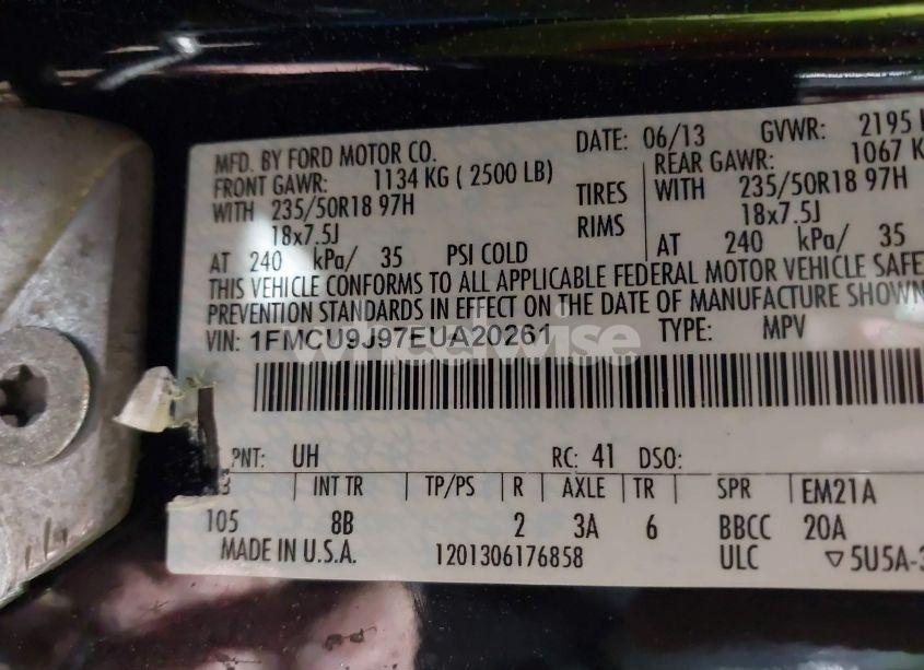 Photo 9 of 2014 Ford Escape TITANIUM (VIN 1FMCU9J97EUA20261)