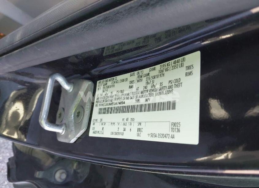 Photo 9 of 2014 Ford Escape TITANIUM (VIN 1FMCU9J98EUA74894)