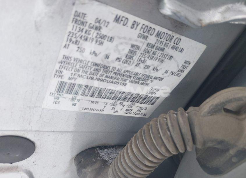 Photo 9 of 2013 Ford Escape TITANIUM (VIN 1FMCU9J99DUA05159)