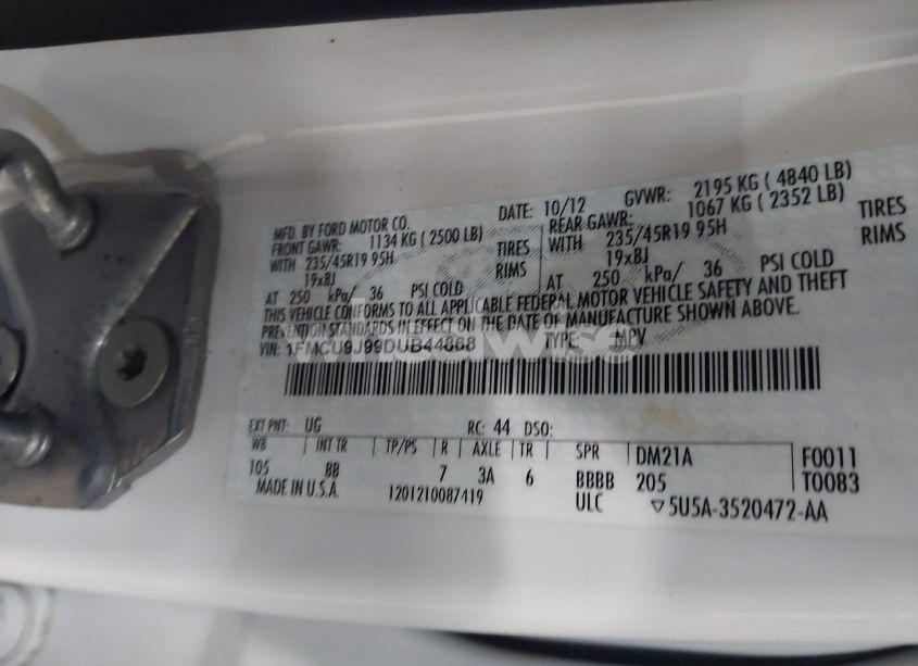 Photo 9 of 2013 Ford Escape TITANIUM (VIN 1FMCU9J99DUB44868)
