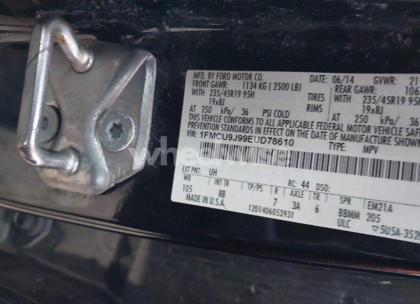 Photo 9 of 2014 Ford Escape TITANIUM (VIN 1FMCU9J99EUD78610)