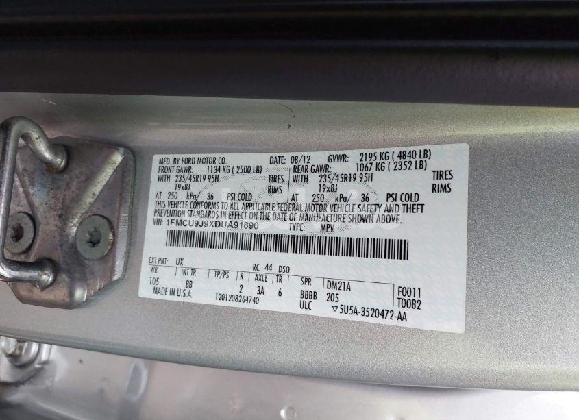 Photo 9 of 2013 Ford Escape TITANIUM (VIN 1FMCU9J9XDUA91890)
