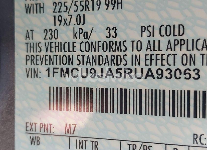 Photo 9 of 2024 Ford Escape PLATINUM (VIN 1FMCU9JA5RUA93063)