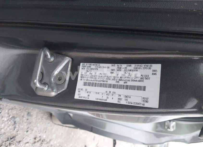 Photo 9 of 2014 Ford Escape TITANIUM (VIN 1FMCU9JX1EUD78616)