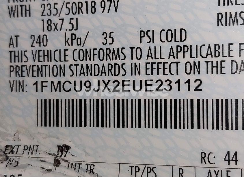 Photo 9 of 2014 Ford Escape TITANIUM (VIN 1FMCU9JX2EUE23112)