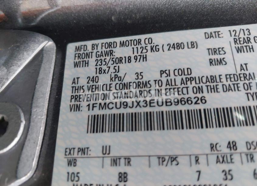 Photo 9 of 2014 Ford Escape TITANIUM (VIN 1FMCU9JX3EUB96626)