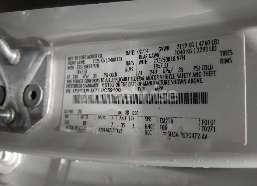 Photo 9 of 2014 Ford Escape TITANIUM (VIN 1FMCU9JX7EUC59100)