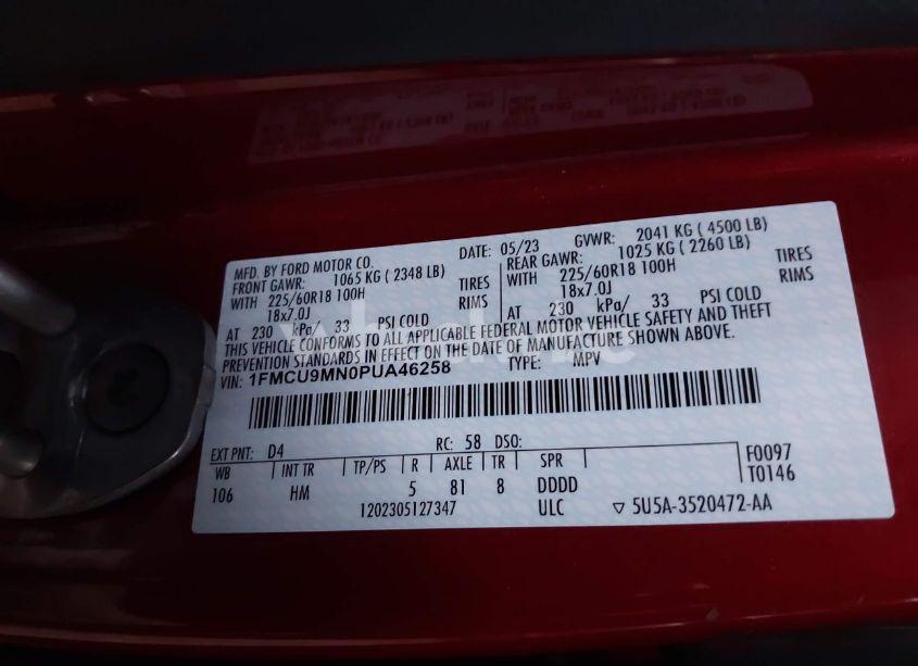 Photo 9 of 2023 Ford Escape ST-LINE (VIN 1FMCU9MN0PUA46258)