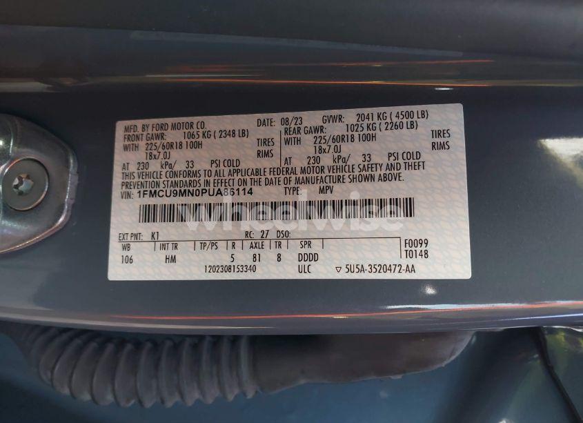 Photo 9 of 2023 Ford Escape ST LINE (VIN 1FMCU9MN0PUA86114)